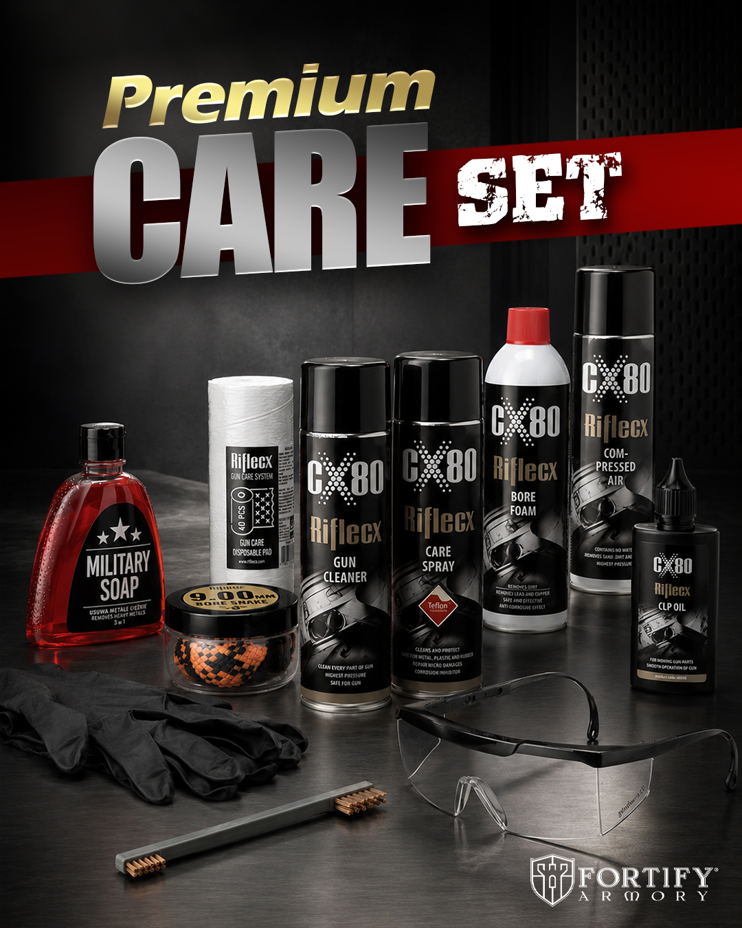 RifleCX Premium Tabanca Bakım Seti (9mm) | Tam Silah Temizlik Kiti