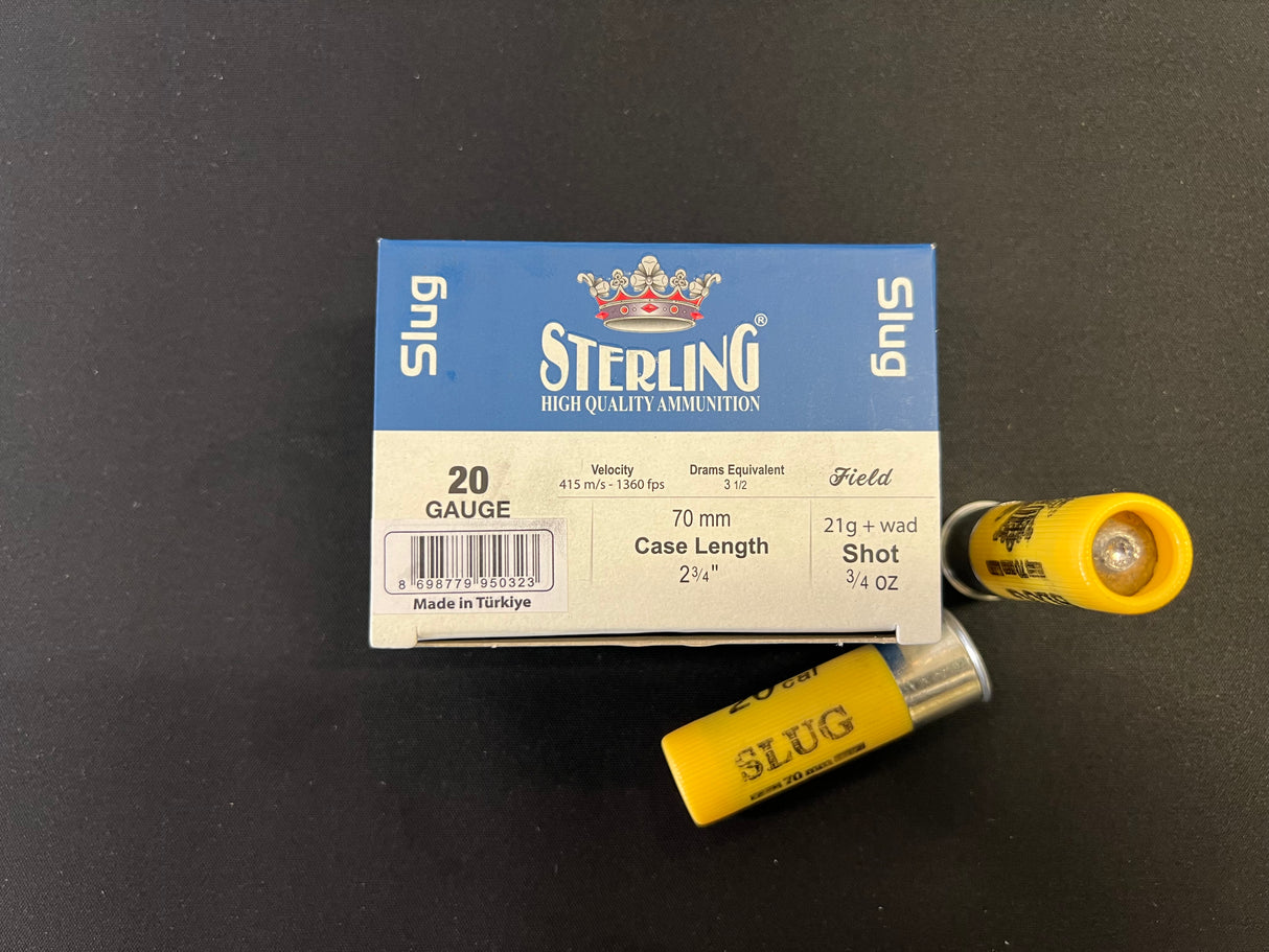 Sterling 20GA Slug Tek Kurşun Tüfek Fişeği