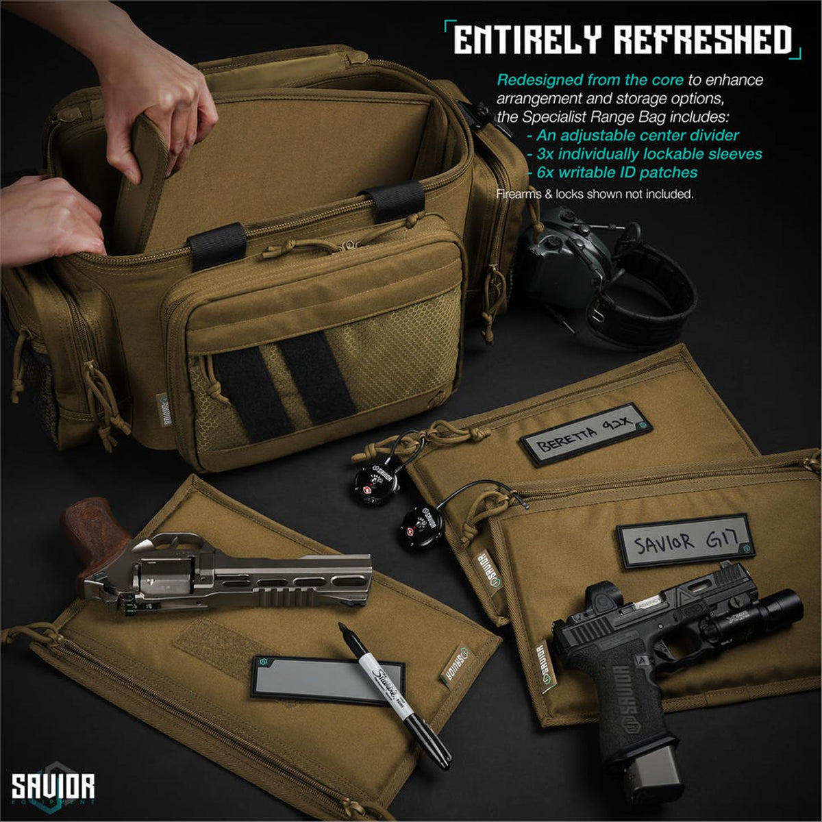 Atıcı Çantası Seti — Poligona Hazır 5 Parça — SAVIOR Specialist Range Çanta (Toprak)